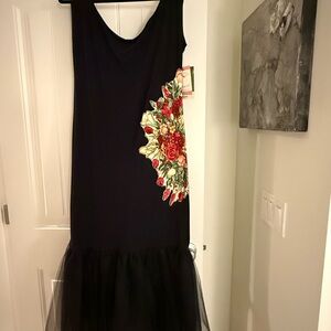 Floral Black Dress